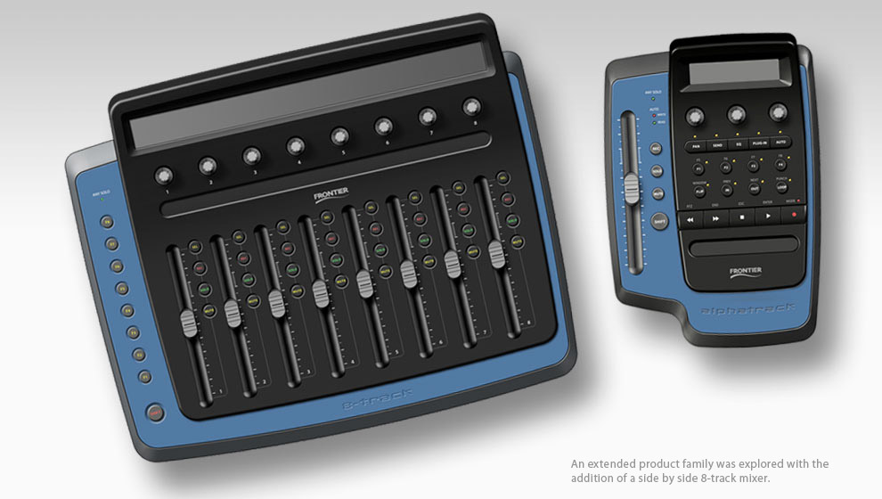 Photoshop concept renderings of pro-audio mixers