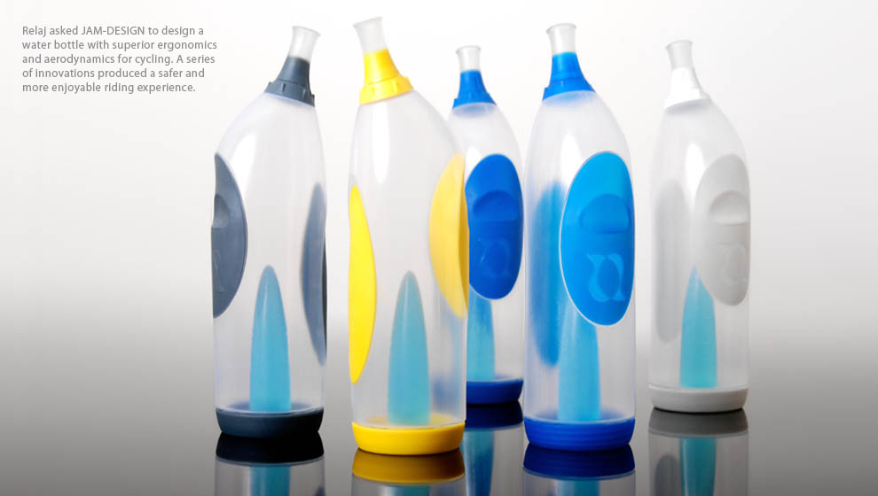 Industrial design water bottle ergonomics bicyclists.
